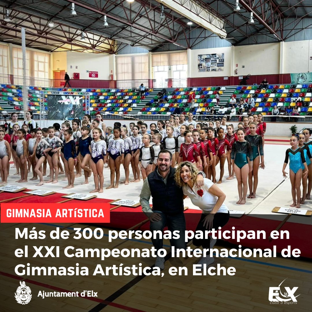 🤸‍♂️ Este sábado, el Pabellón Esperanza Lag ha albergado el XXI Trofeo Internacional de Gimnasia Artística. En él, han participado clubes de ámbito nacional e internacional. El concejal de Deportes, José Navarro ha asistido a la entrega de medallas. 🥇 

#elx #elche #deporteselche