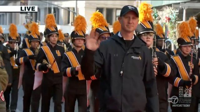 d86music's tweet photo. Congratulations Hinsdale South Band on your amazing performance in the New York Veterans Day Parade. @HSHS_Activities @HinsdaleSouthHS @HinsdaleD86 https://t.co/OUlxSw570l