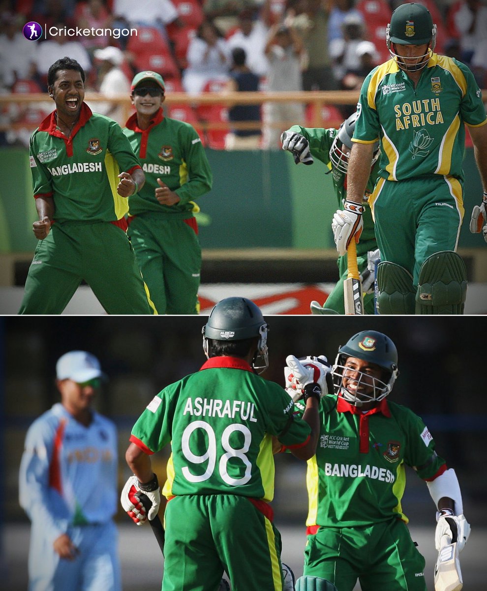 cricketangon's tweet photo. Those who witnessed #CWC07, have you ever thought that it will remain Bangladesh's best World Cup campaign in terms of beating top-ranked teams even after 16 years? https://t.co/a5Tm4hauKC