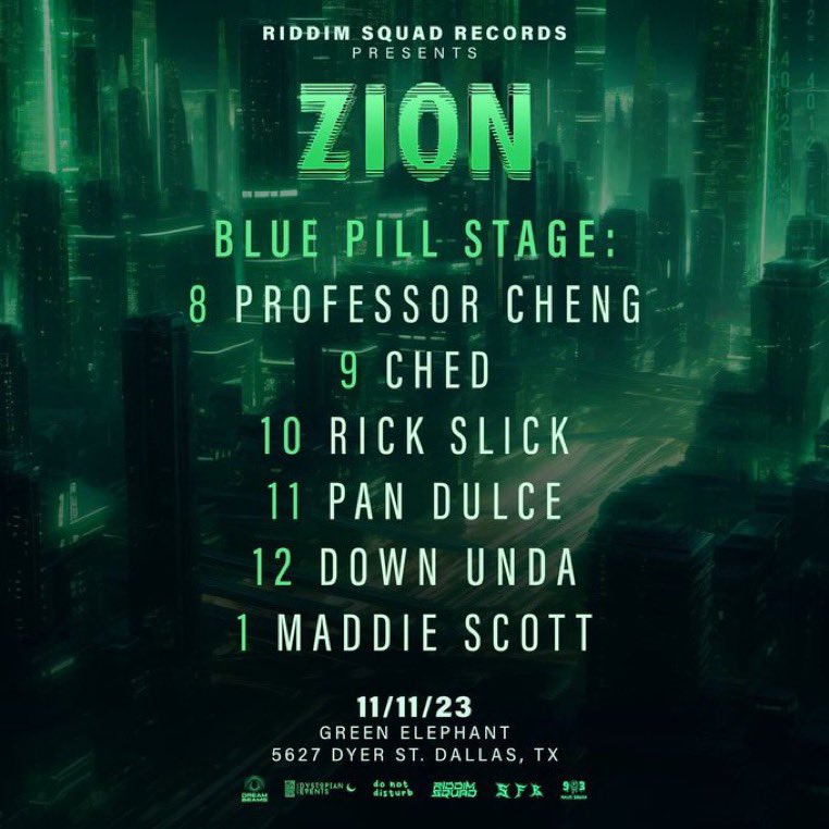 Tonight <a href="/we_are_ZION/">ℤ 𝕀 𝕆 ℕ</a> at <a href="/GreenElephantTX/">The Green Elephant Dallas</a> 

2 stages

18 artist

Vendors and more!!

Shout out to @riddim_squad for this badass event!