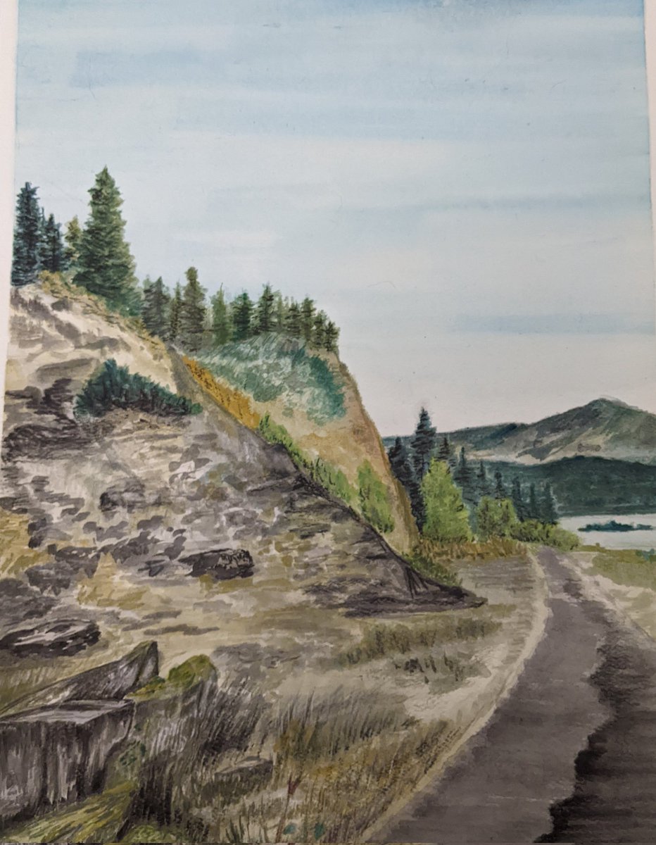 Somewhere in the #Columbia River gorge #watercolorpainting