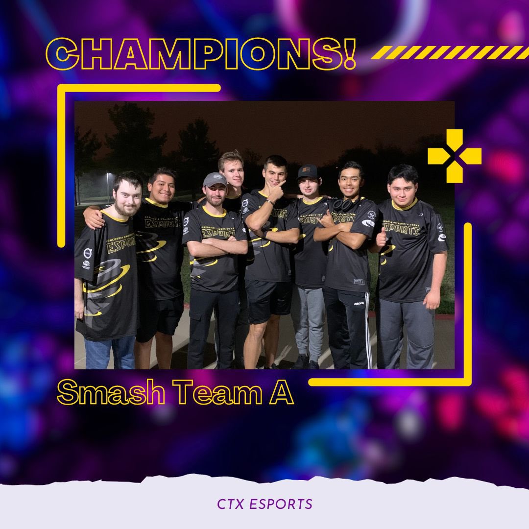 Concordia University Texas Esports (@ctxesports) on Twitter photo better late than never…
our smash teams traveled to the first ever smash invitational hosted by <a href="/UNTDallas/">UNT Dallas</a> & <a href="/DBUPatriots/">Dallas Baptist University</a> where our A team took first place! better late than never…
our smash teams traveled to the first ever smash invitational hosted by <a href="/UNTDallas/">UNT Dallas</a> & <a href="/DBUPatriots/">Dallas Baptist University</a> where our A team took first place!