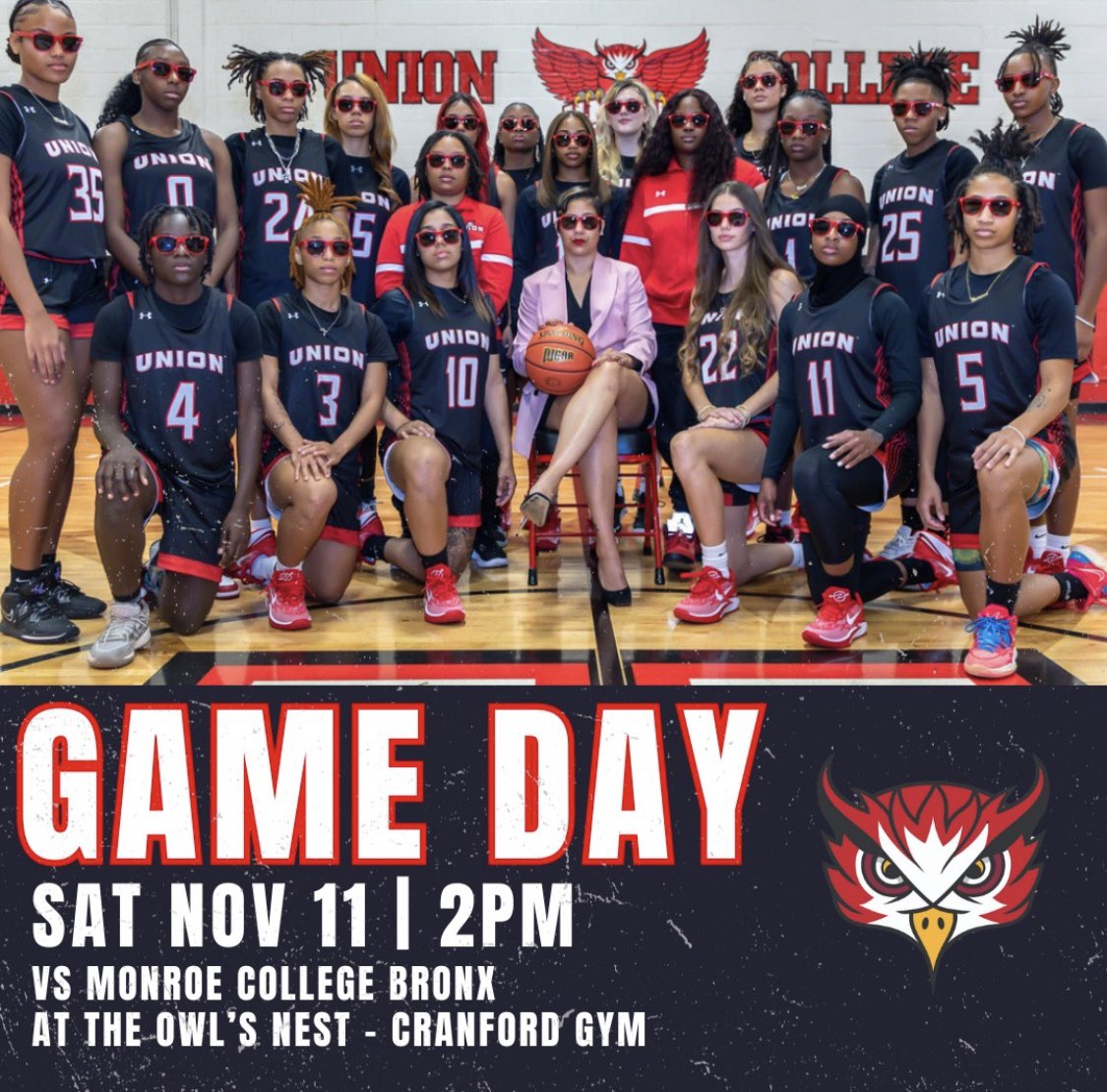 Just. Like. That. IT’S GAME DAY‼️

Happy Home Opening Day! @unionwbb begin their szn today at 2 PM vs Monroe College - Bronx. Y’all know where… the Owl’s Nest! GO OWLS!🦉

⌚️ Nov 11 | 2pm 
📍Cranford Gym - 1033 Springfield Ave. Cranford, NJ