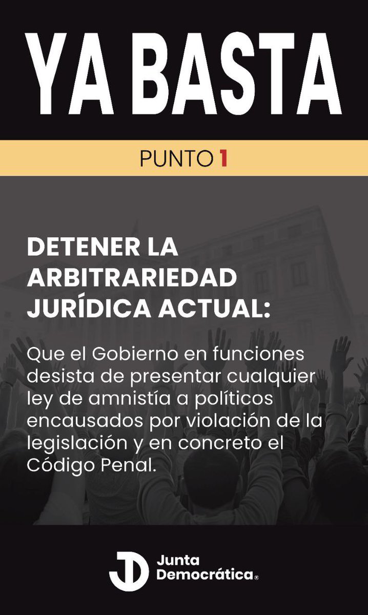 MarioMrGr's tweet image. YA BASTA‼️

Pongamos límites y control a los políticos.

📆 HOY sábado 11N a las 19:30
📍 Carrera de San Jerónimo, Madrid

Concentración civil pacífica

COMPARTE‼️
#YaBasta #ControlaLosPoliticos #Libertad #AmnistíaNo #Ruptura78 #LibertadConstituyenteYA #RomperParaTransformar