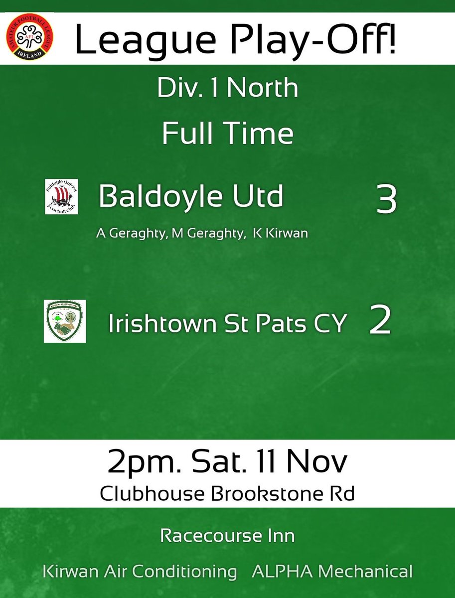 FULL TIME!

🏆🏆 Baldoyle United are League and Cup Champions!!