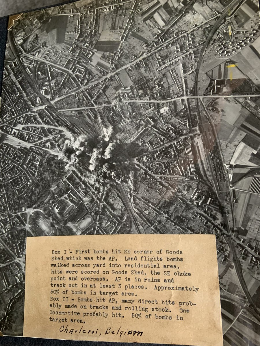 Images of my grandfather, Ashley Smith,  ordinance, B-26 Marauder, &amp; successful strike of a railroad in central Belgium. Happy Veterans Day. #WWII