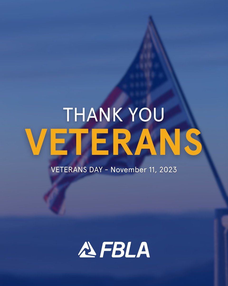 FBLA_National's tweet photo. We stand united in gratitude and respect for the brave veterans who have served and sacrificed for our freedom. To those who have served, we thank you for your unwavering commitment to our nation. 

#togetherweachieve #veteransday https://t.co/gUvN5VhDqW
