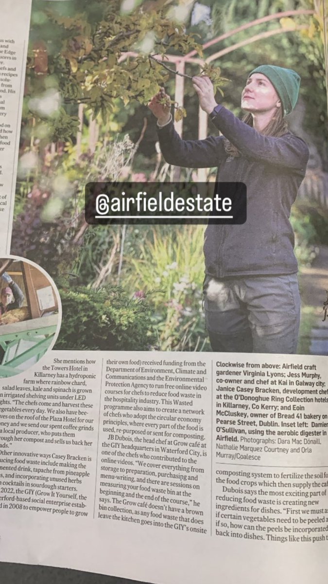 Great article @IrishTimes @IrishTimesFood featuring @GatheredIreland head chef @AirfieldEstate Isobel Farrelly. Go visit and check out the great work she does @OverendsKitchen