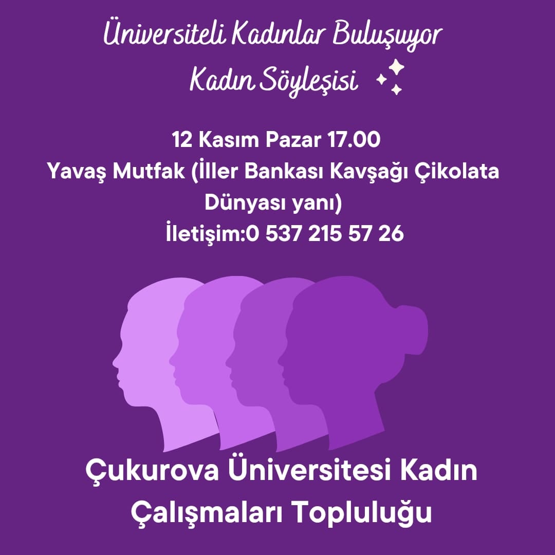 cukurova_n's tweet photo. Tüm kadın arkadaşlarımızı bekliyoruz 💜 https://t.co/B8tZwVgH2u
