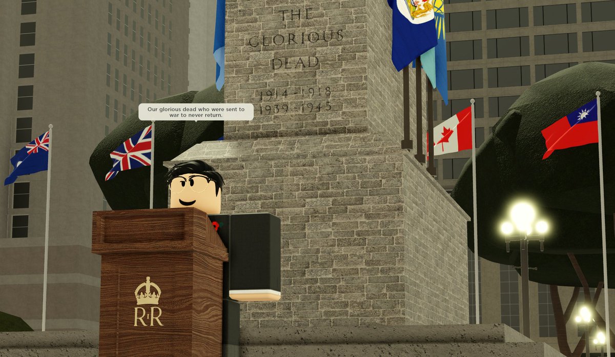The Hon Chief Secretary is pictured here giving a speech to mark Remembrance Day: