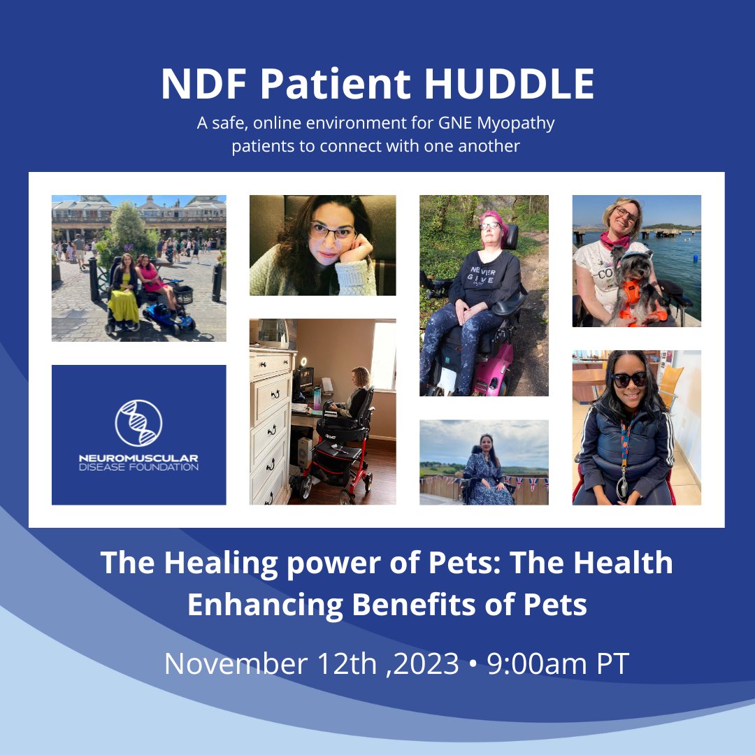 Please join us THIS WEEKEND for this month's Huddle! The Healing power of Pets: The Health Enhancing Benefits of Pets November 12th, 2023 9:00 A.M. PT There are some powerful health benefits when it comes to caring for pets. Click here to register! ndf.ticketspice.com/2023-november-…