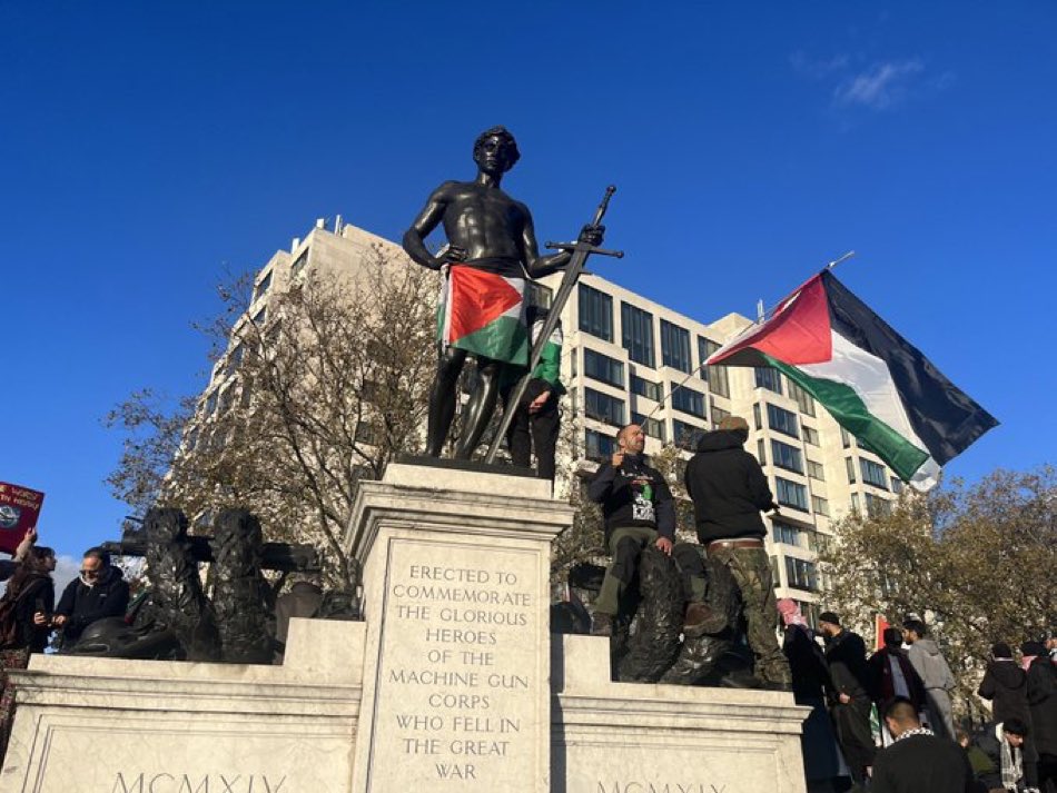 This is a show of force. It’s is designed to tell you exactly who is in charge. It is grossly disrespectful to those who died for the freedom we have trashed with cowardice and appeasement over the last several decades. The Police are a joke. Get off our monuments.