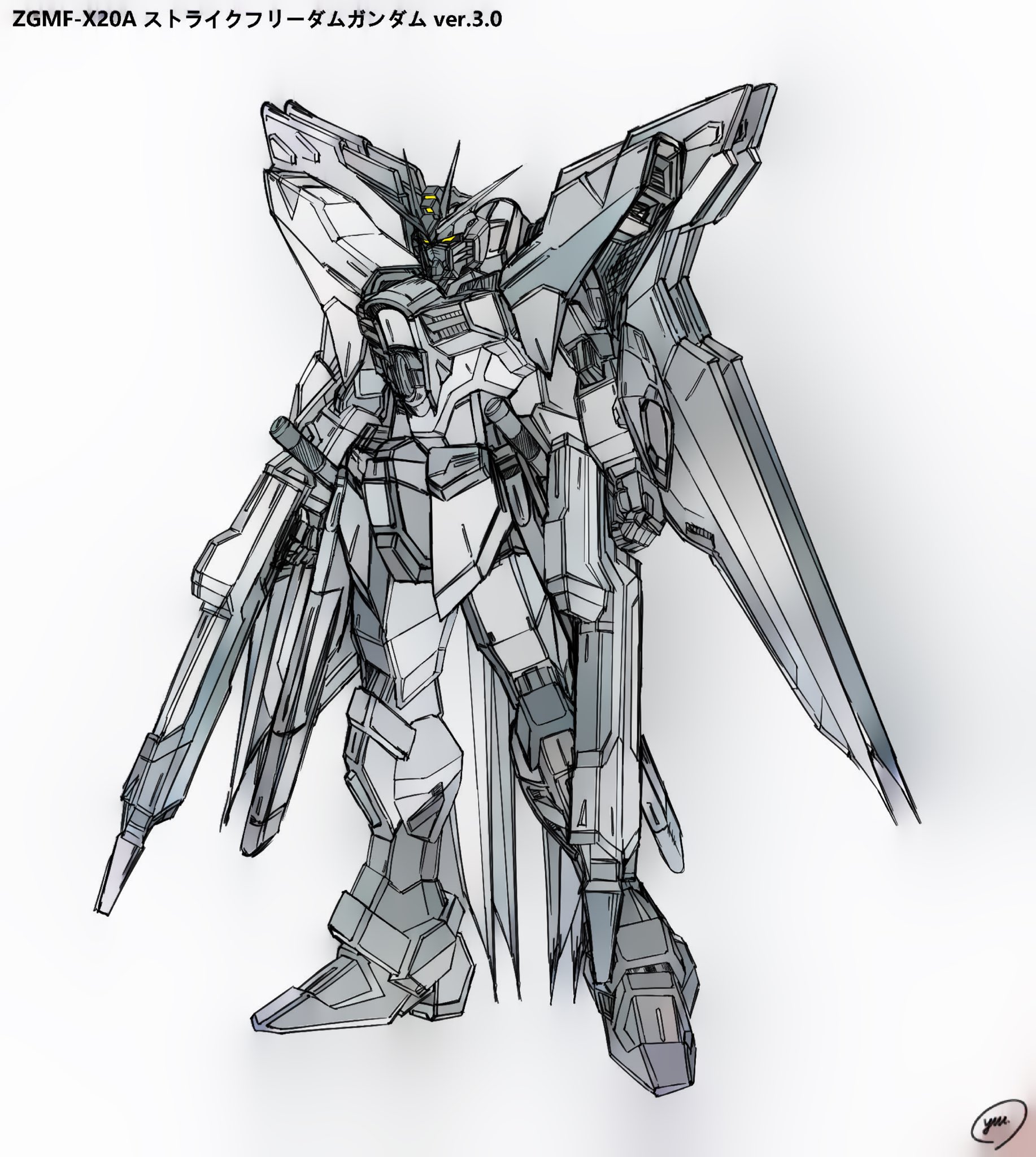 ストライクフリーダム 色紙 直筆 ストライクフリーダム 色紙 直筆 Si-gu-mi PRO Mobile Suit