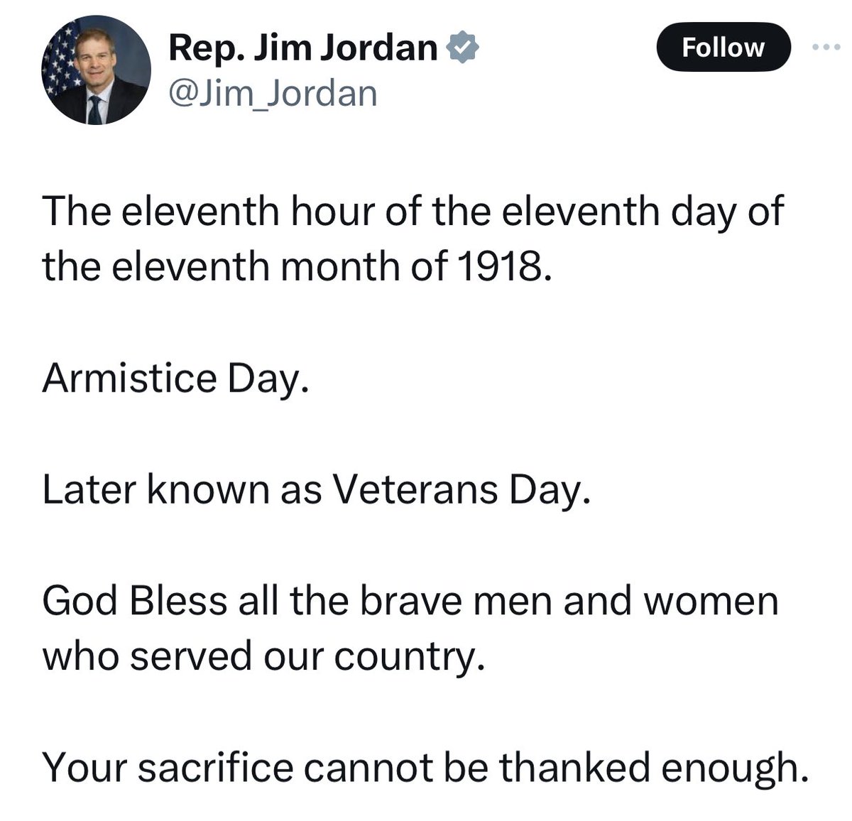 Jim Jordan voted against the PACT Act, The Food Security for All Veterans Act, The Veteran Service Recognition Act and The VA Employee Fairness Act.