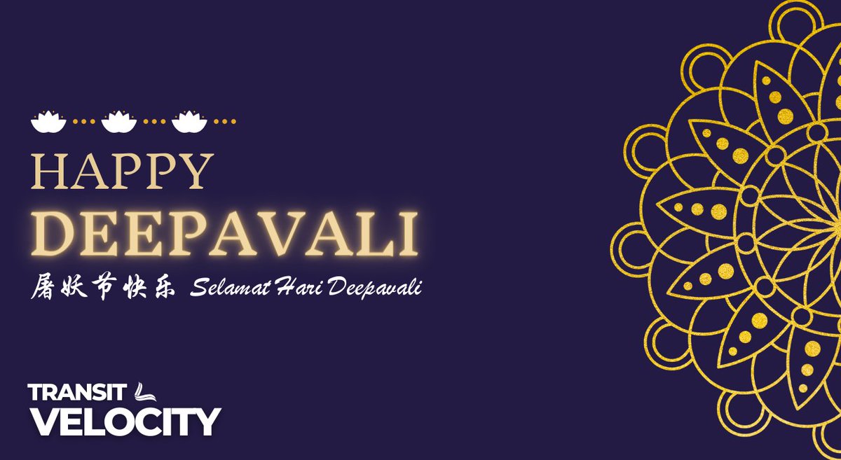 T_VelocityMYS's tweet photo. Deepavali Day

On behalf of Transit Velocity, we extend our warmest wishes to our Hindu friends for a joyful Deepavali. May this Festival of Lights bring happiness and prosperity to you and your family. Wishing you a Happy Deepavali filled with light, love, and laughter. 🎆🎆 https://t.co/tJYcrq7lef