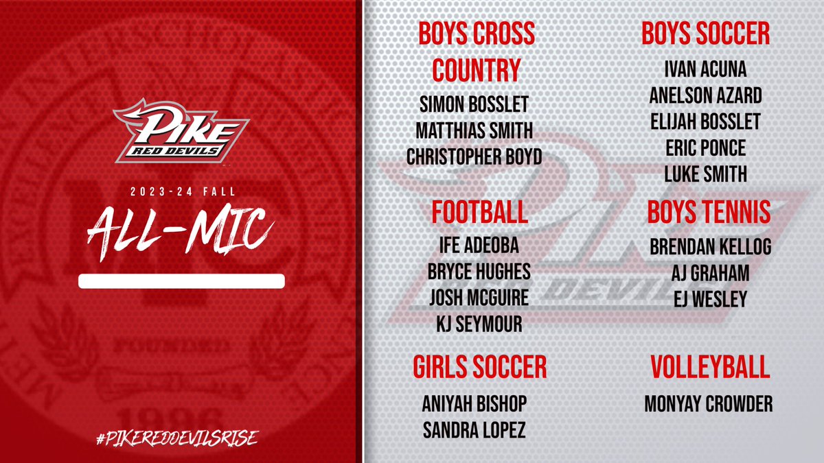 Congrats to all of our All-MIC Fall athletes! #PikeRedDevilsRise