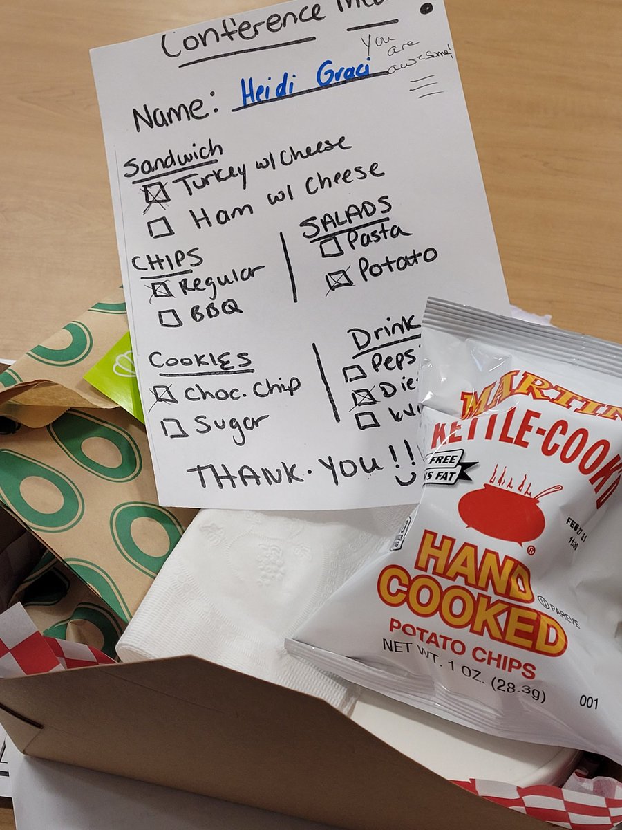 Parent conference day yesterday. Loved talking to the parents and sharing my pride in their children. Only a 20 minute gap for lunch. OUR AWESOME <a href="/SPHBulldogs/">Sporting Hill Elem.</a> PTO TO THE RESCUE WITH BOXED LUNCHES FOR STAFF! I really appreciated it!