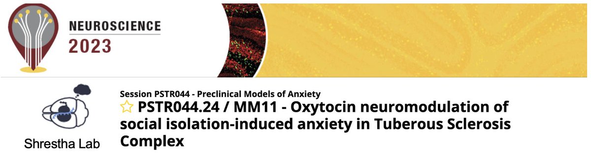 <a href="/SBUNeurobiology/">Stony Brook Department of Neurobiology & Behavior</a> Come stop by at our <a href="/ShresthaLab/">Shrestha Lab</a> <a href="/Lawdex01/">Saheed Lawal</a> <a href="/neuro_living/">Olivia Tabaka</a> poster this afternoon and learn about the molecular basis of emotional dysregulation in TSC.