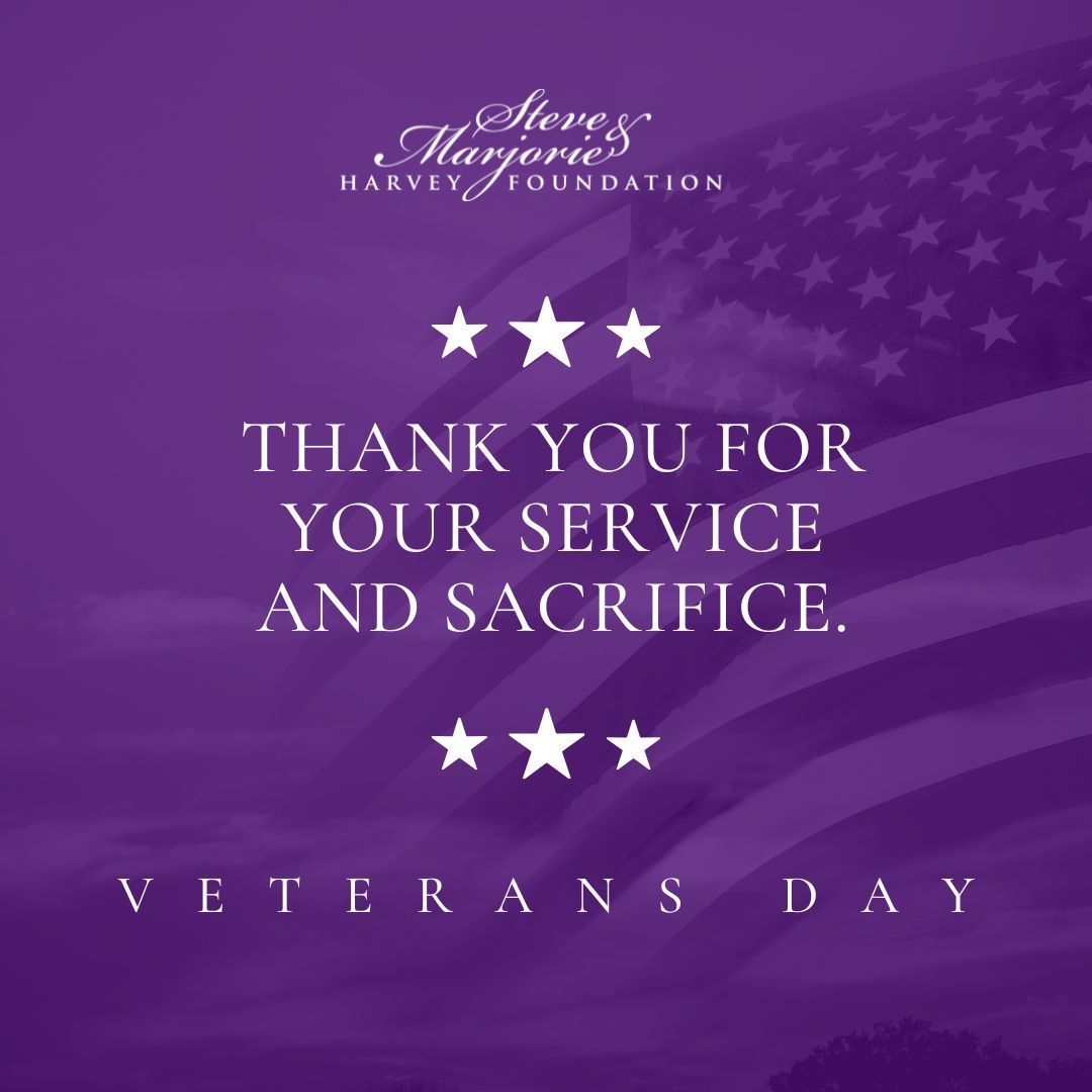 The Steve and Marjorie Harvey Foundation wants to honor all who have served our country. We truly thank you for your service and sacrifice. Happy Veteran's Day.

#VeteransDay
#HonoringOurVeterans
#SMHF