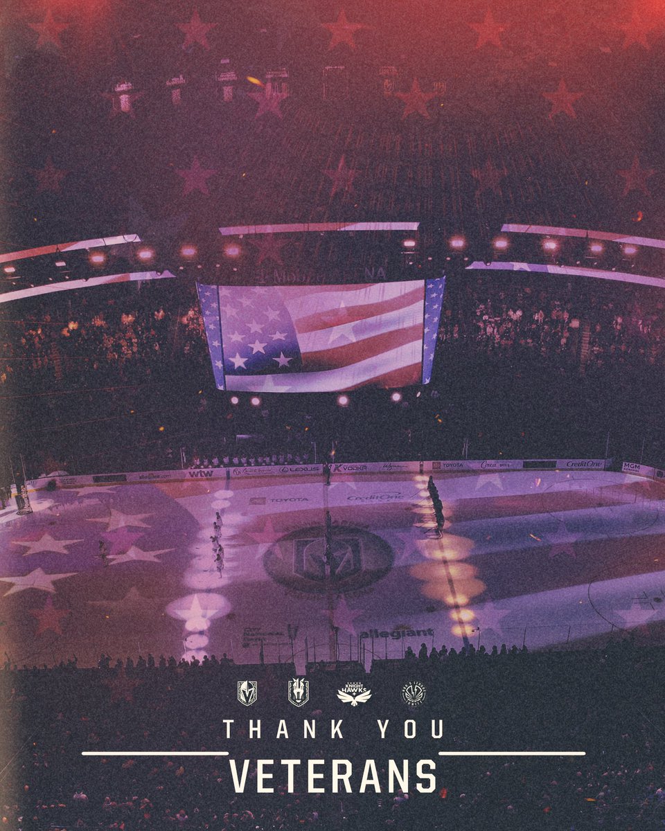 GoldenKnights's tweet photo. To our veterans, past and present, we salute and thank you for your service 🇺🇸 https://t.co/gnK7sIpD6L