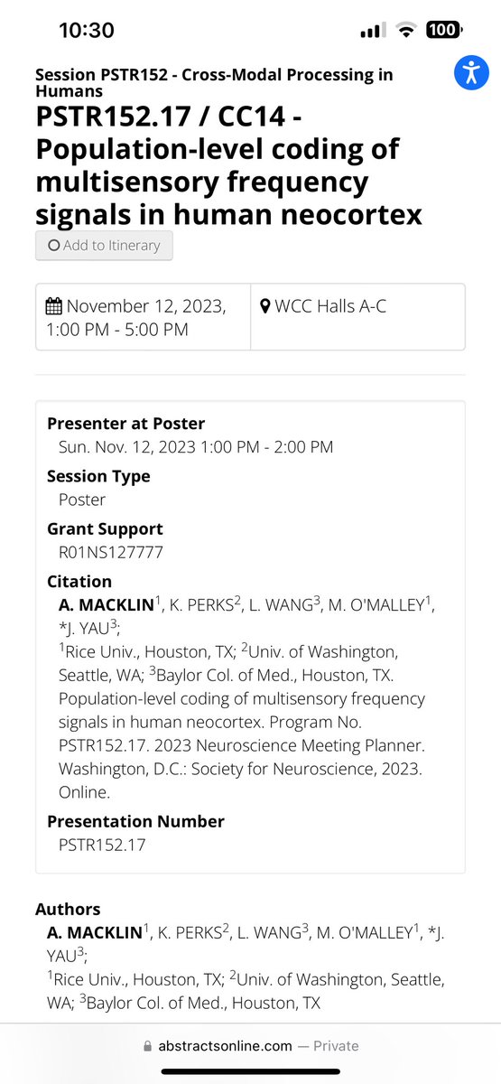 JeffMYau's tweet image. I’m 😢 to miss @SfNtweets this year, but please check out @A_Mack44’s 🔥poster (Sunday pm) on identifying different #multisensory #computations for 👋🏻+👂🏼responses in the 🧠!