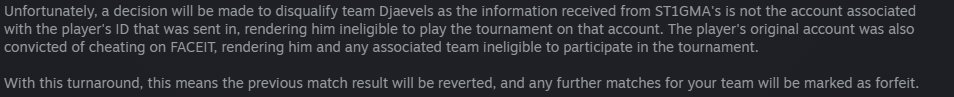 Interesting qual, enemys playing with cheater to qualify on OlyBet CS2 Baltics - Estonian Regional Qualifier... Shame on you guys <a href="/Consolestonia/">consss</a> <a href="/MakiG_csgo/">MakiG</a> <a href="/swichercs/">Denis Baranov</a> <a href="/_klyrO_/">-klyrO-</a>