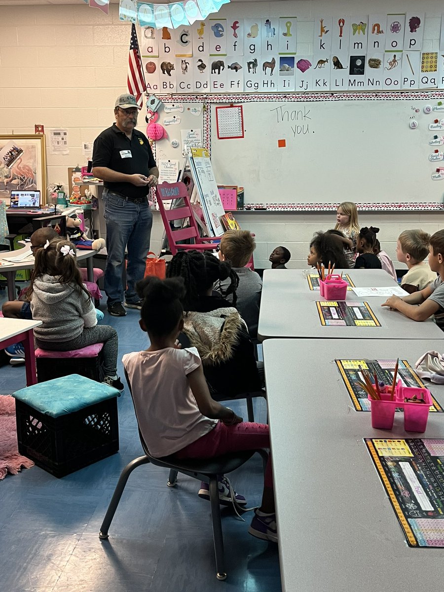 Our LGE kindergartners had the opportunity to meet and listen to a veteran of the USMC. They loved learning and listening to his story. Thank you to all veterans for your service! <a href="/LGE__HCS/">Locust Grove Elementary School</a>