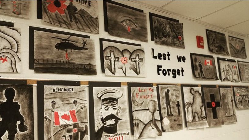 Honouring our veterans through my gr. 8s’ artwork. <a href="/OLVPrincipal1/">PrincipalOLV</a> <a href="/OLVSchoolNews/">OLV Catholic School</a>