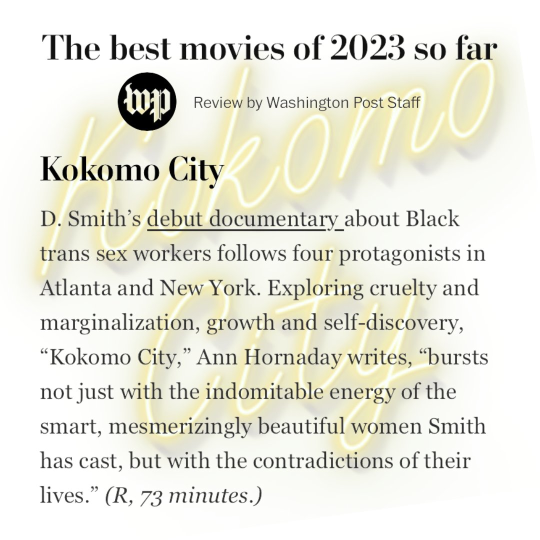 The Washington Post calls KOKOMO CITY 'one of the best movies of 2023 so far'! 'Bursts...with the indomitable energy of the smart, mesmerizingly beautiful women Smith has cast.' See it tonight @ 7pm! 🎟️ arkadincinema.com/event/kokomo-c…