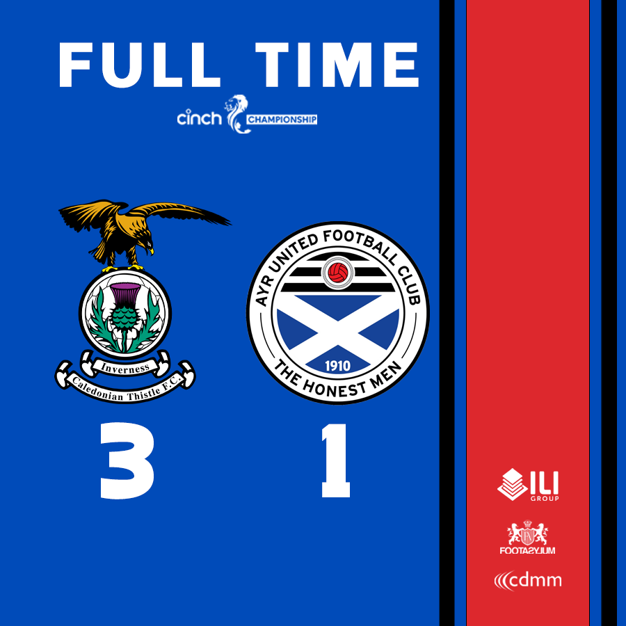 ICTFC's tweet photo. FULL TIME: ICTFC 3-1 Ayr United 

Goals from David Wotherspoon and Billy Mckay help us to three big points! 

GET IN! 🔴🔵 https://t.co/eGsF9eqd54