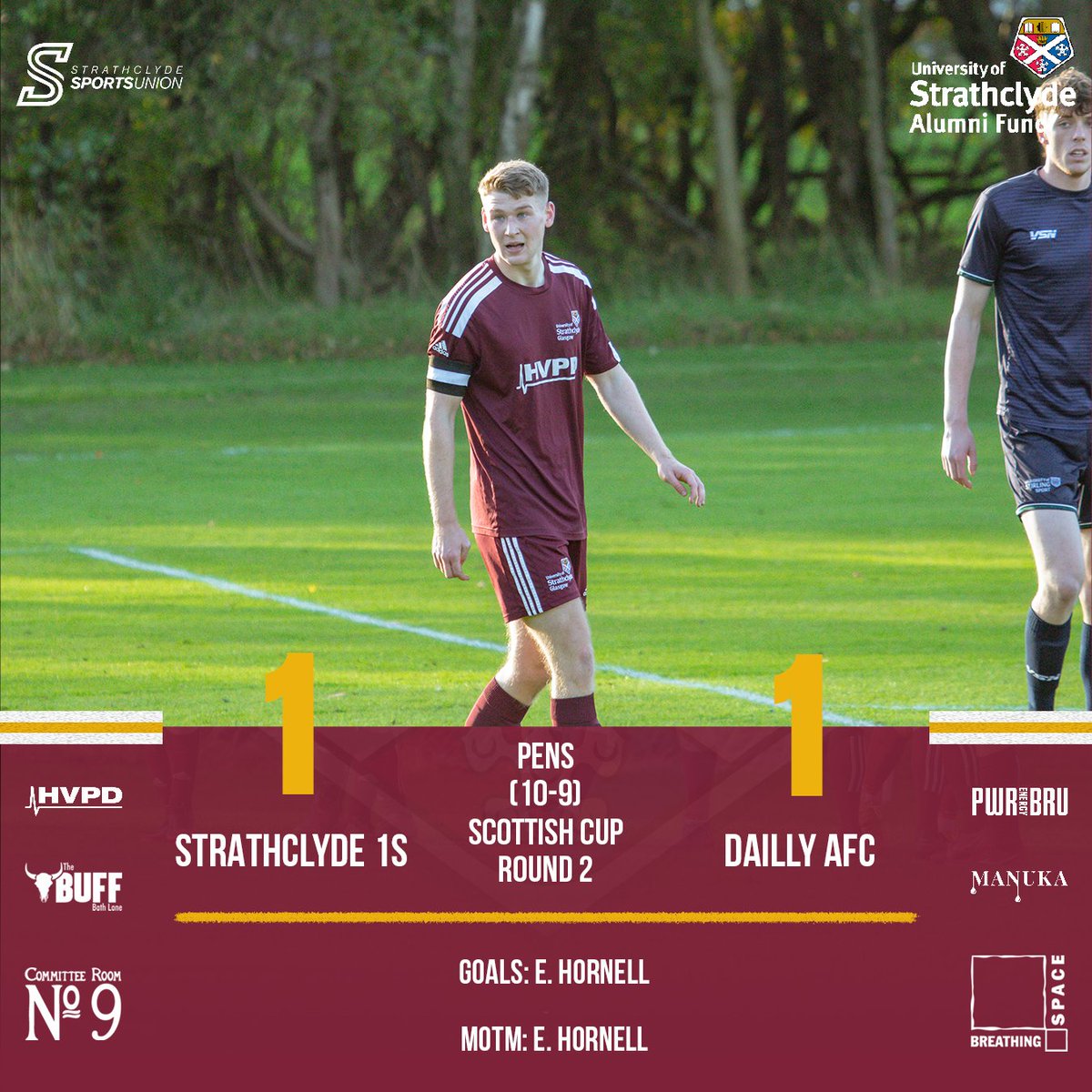 Final Score:
Strathclyde 1s 1 - 1 Dailly AFC
Pens (10-9)