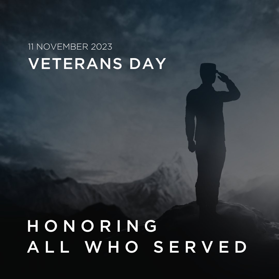 On this Veterans Day and every day, we honor all who served. Thank you for your service and sacrifice to this great nation. #VeteransDay2023