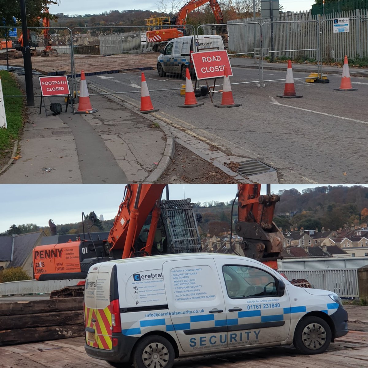 Windsor Bridge in Bath is closed to vehicle and the general public, with Cerebral Security Solutions on site. Please plan your journey with this in mind.

#securityguards #sitesecurity #siteplant #healthandsafety #roadclosed #bath