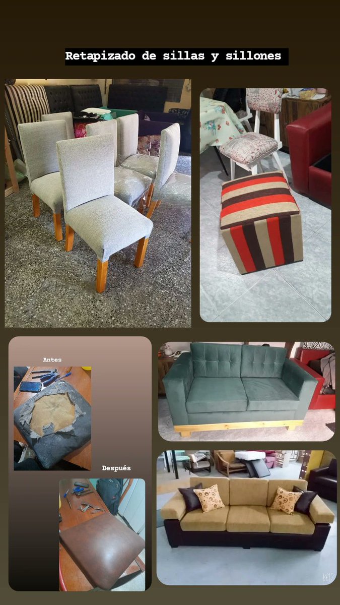Hola,es la primera vez que hago esto pero quería comentarles que mi novio se acaba de quedar sin trabajo y ahora mismo se encuentra haciendo trabajos de tapicería y estos son algunos de ellos,me ayudarían un montón con un rt o mg para que llegue a más gente gracias!!