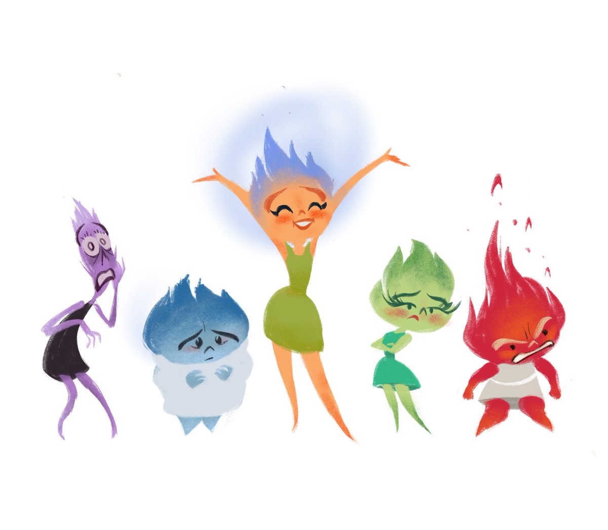 Forget about Riley, we want to see Ember’s emotions instead! #insideout2 #elemental #emberlumen #pixar #rain1940_art