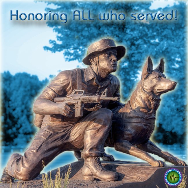 SkinnyRockerPro's tweet photo. Our steadfast #ProductionPups KNOW they have a good life, and admire their fellow treasured canines & other animals who serve alongside those in our armed forces! So they send a "High Paw" salute to those often-unsung heroes on this #VeteransDay! https://t.co/X9oRnOmiPQ
