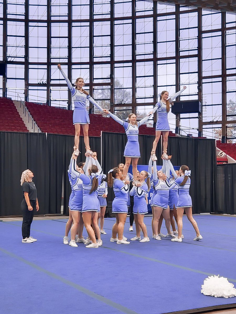 uphscheer's tweet image. These girls put it all on the mat at the first competition of the season today! 💪🏼 4th Small Varsity in the Triangle Region. 💙