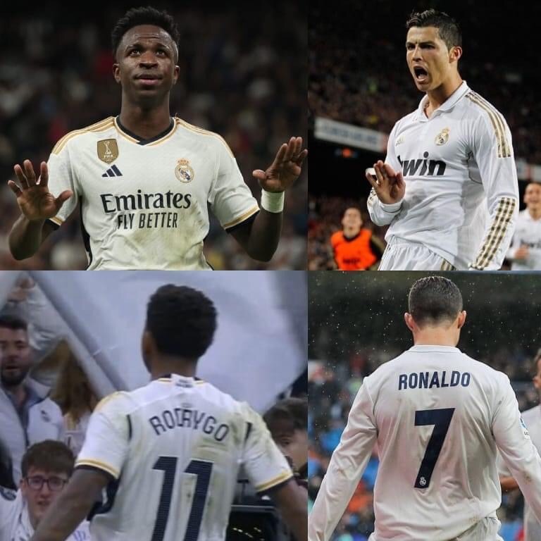 Fezecofaze's tweet photo. Vinícius Júnior asking for CALM and doing the ME HERE.😍😍 Rodrygo Goes doing the SIIIIIIIIIUUUU.😍😍 CR7 score today⚽️🔥 Life is beautiful🤍🤍 https://t.co/5Gh7pjOOwa