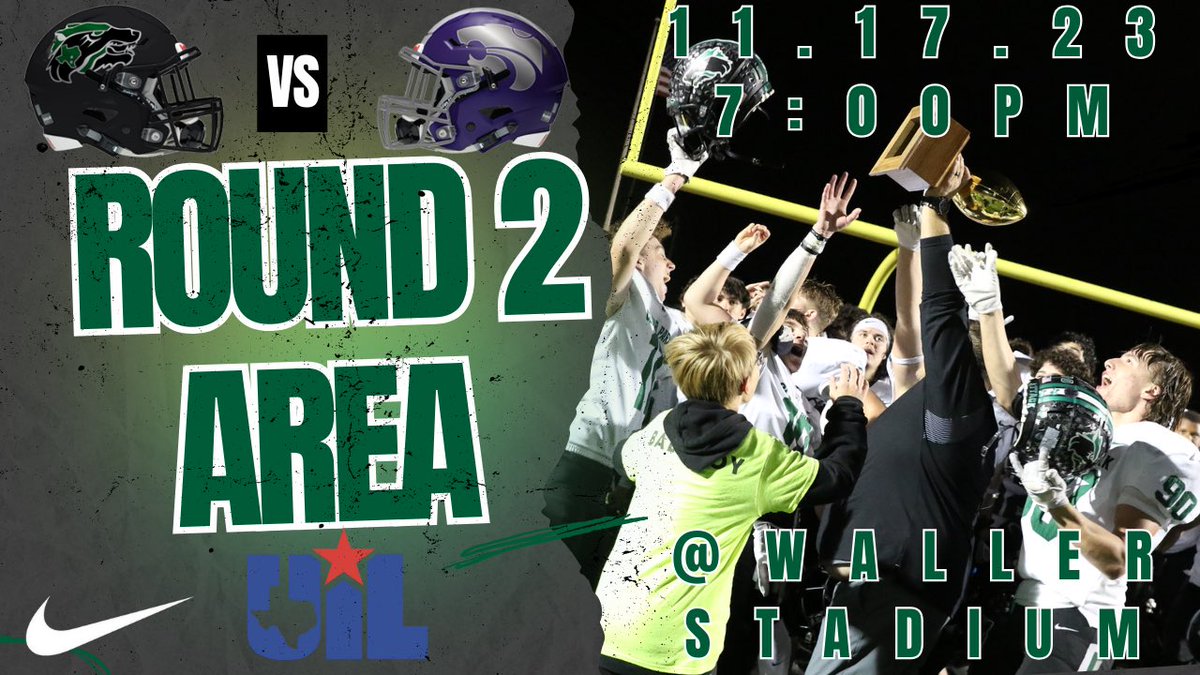 🚨ROUND 2 PLAYOFF INFO🚨
🆚 | Angleton 
📅 | Friday, Nov. 17th
⏰ | 7:00 pm 
🏟 | Waller Stadium
#OneStandard #Attack #PartyInThePark <a href="/CoachQCPProud/">Coach Q</a> @LISD_AD <a href="/CedarParkFB/">Cedar Park Football Booster Club</a> <a href="/var_austin/">VAR</a>