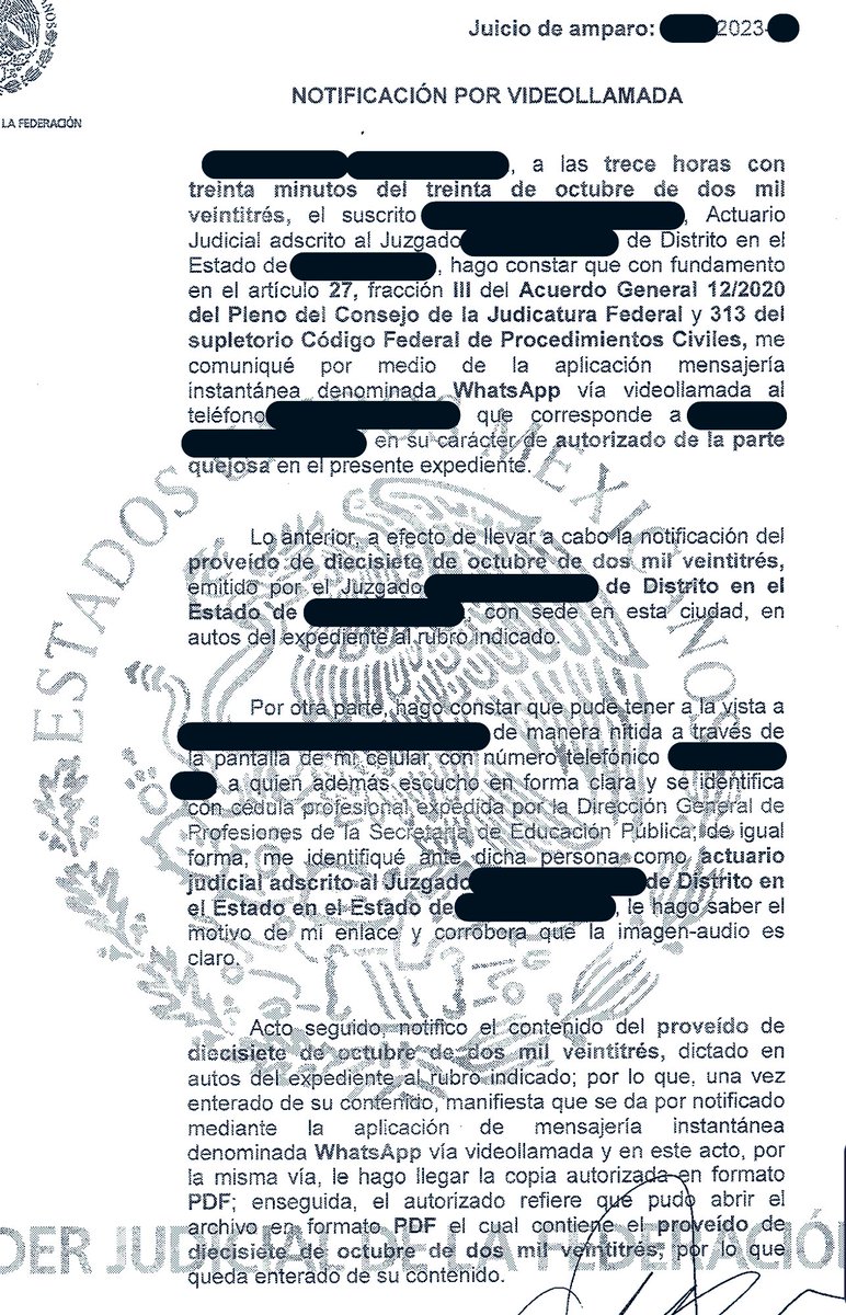 Vean cómo sí es posible notificar por WhatsApp, nada más que muchos jueces se resisten.