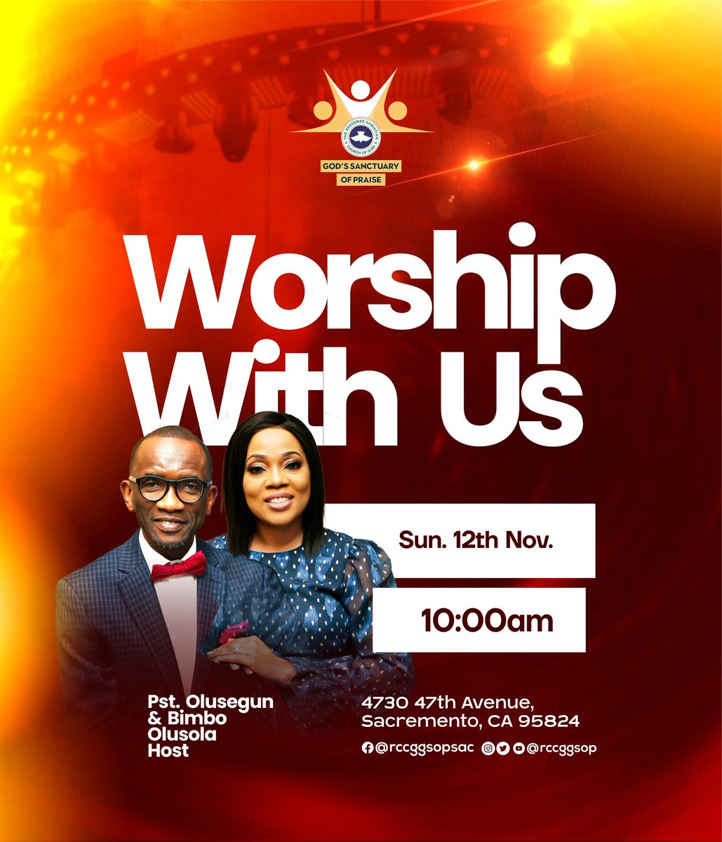 RCCGGSOP's tweet photo. Come join us tomorrow for our service of worship. We can't wait to have you in church 🙇 https://t.co/UvgjR4R2An