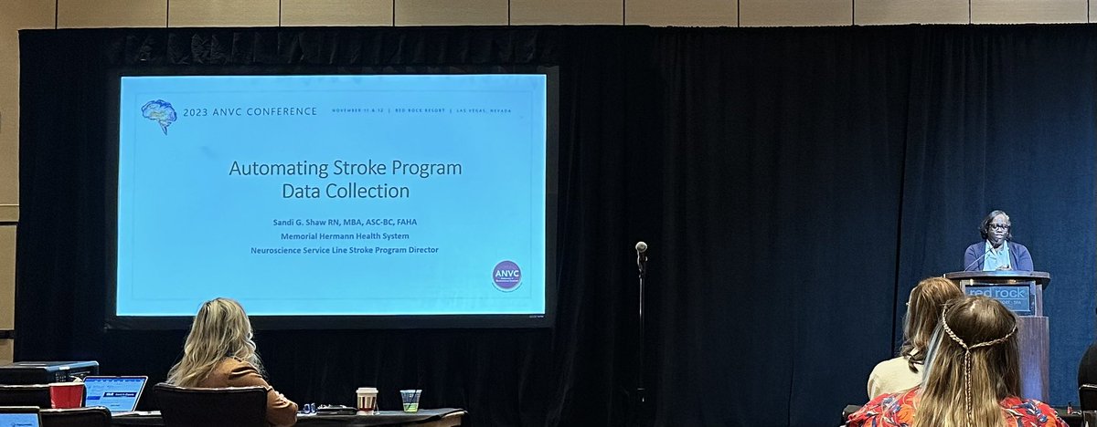 The excitement in the room is palpable to hear <a href="/SandiShawbekind/">Sandi Shaw</a> provide background/tools for automated data abstraction in stroke. This is SO needed to optimize the #strokecoordinator role. #ANVC2023 <a href="/ANVC__/">Association of Neurovascular Clinicians</a> <a href="/WDusenbury/">Wendy Dusenbury PhD DNP</a> @chellebelle4473 <a href="/abbigirl82/">Abby Doerr</a> <a href="/AnneAlexandrov/">AnneAlexandrovPhD</a> <a href="/SkyeCoote/">Skye Coote</a>