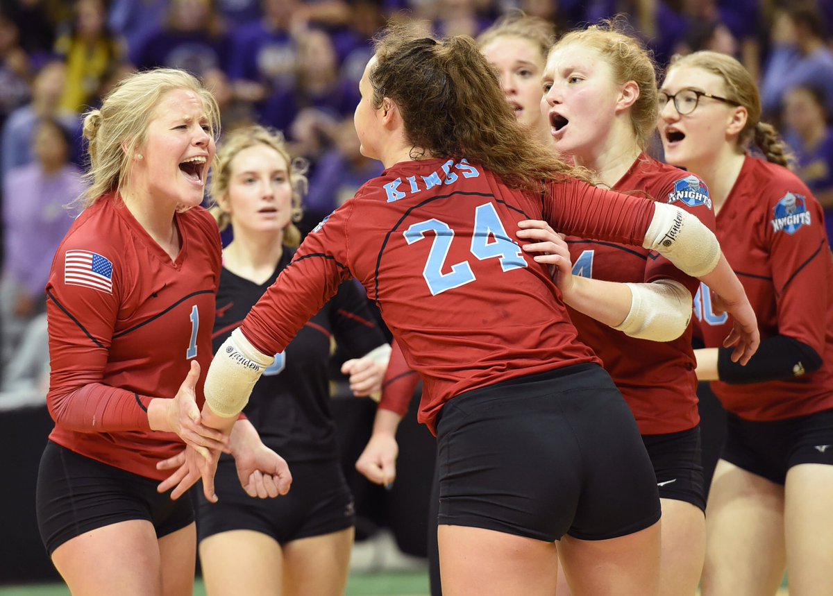 OHSAASports's tweet photo. 🏆🏐#OHSAA DIVISION I GIRLS VOLLEYBALL STATE FINAL: Kings Mills Kings takes home the 2023 Division I State Championship trophy after defeating Lewis Center Olentangy Orange 25-16, 25-10, 25-21. 

📺 @NFHSNetwork 
➡️ tournament coverage: https://t.co/GYowraV20A https://t.co/mYX2SheVXt