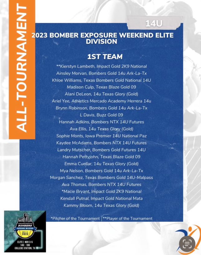 I had a great time last weekend at the 2023 Bomber Exposure. I got named 1st team all tournament! This weekend we’ve started off 2-0. Let’s keep it rollin’! 🔥#alldayeveryday #ipfbethebest @IowaPremierFP @OliviaHPaz1997 @chhelt
