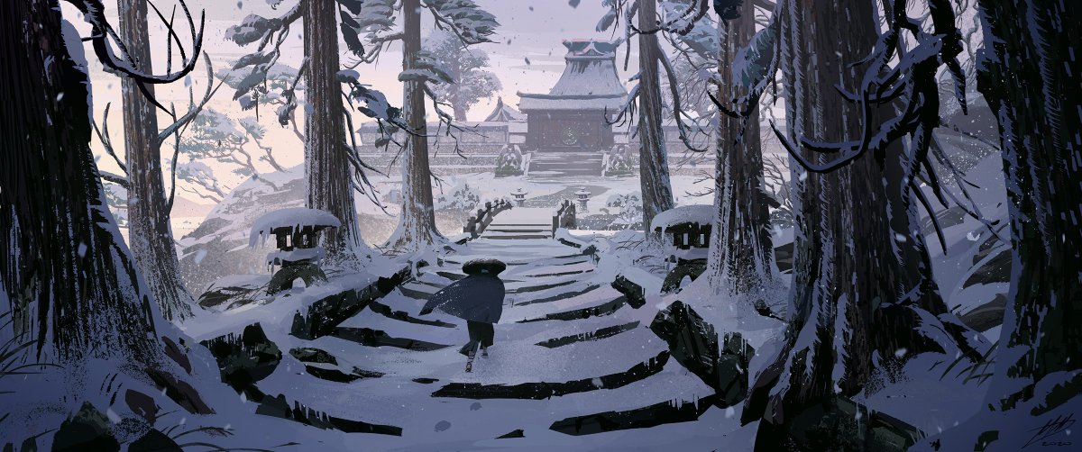mmccain's tweet photo. Some early visual development paintings I did for #BlueEyeSamurai -- glad I got to join this amazing art team led by @ScheierJason. Show created by @andmichaelgreen and @ambernoiz (it's out now on Netflix!) https://t.co/MU10XVSFKZ