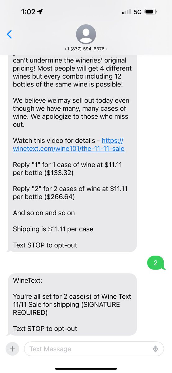 Easiest decision (and transaction) ever! ♥️🍷text