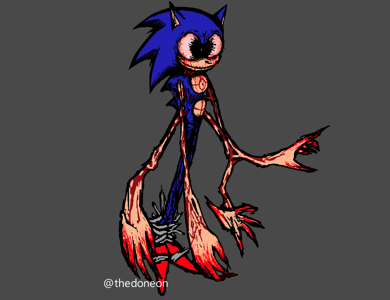 Making a terrifying Sonic.EXE ☆ Sonic.EYX Sculpture 