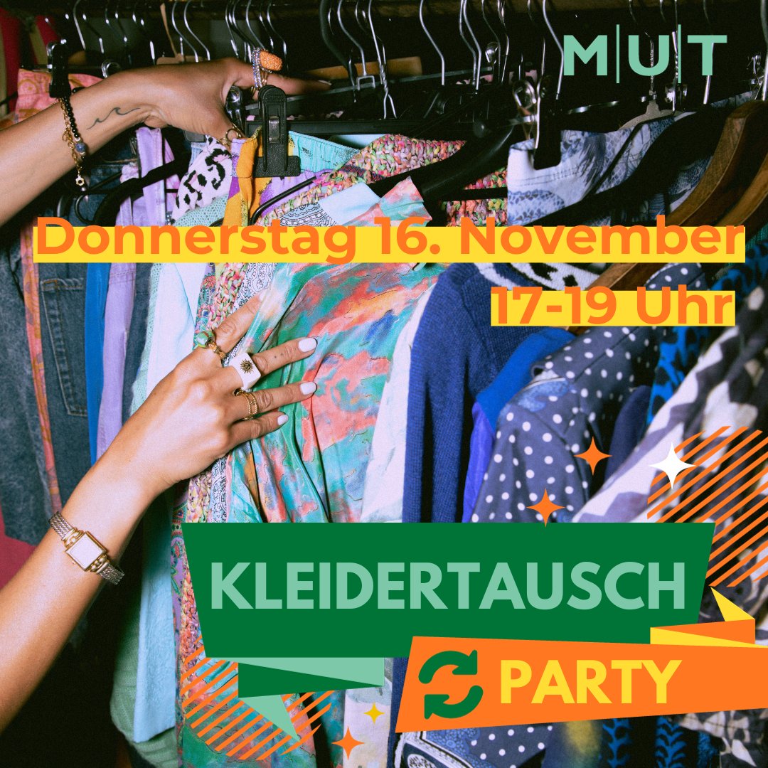 #Kleidertausch ist die umweltfreundliche und  ressourcenschonende Art, deinen Kleiderschrank  aufzufrischen! 
♻️Laut AK-Konsumforschung werden T-Shirts durchschnittlich nur 2–4-mal getragen, bevor  sie im Müll landen – nur 17% davon werden recycelt, der Rest wird verbrannt. 
1/2