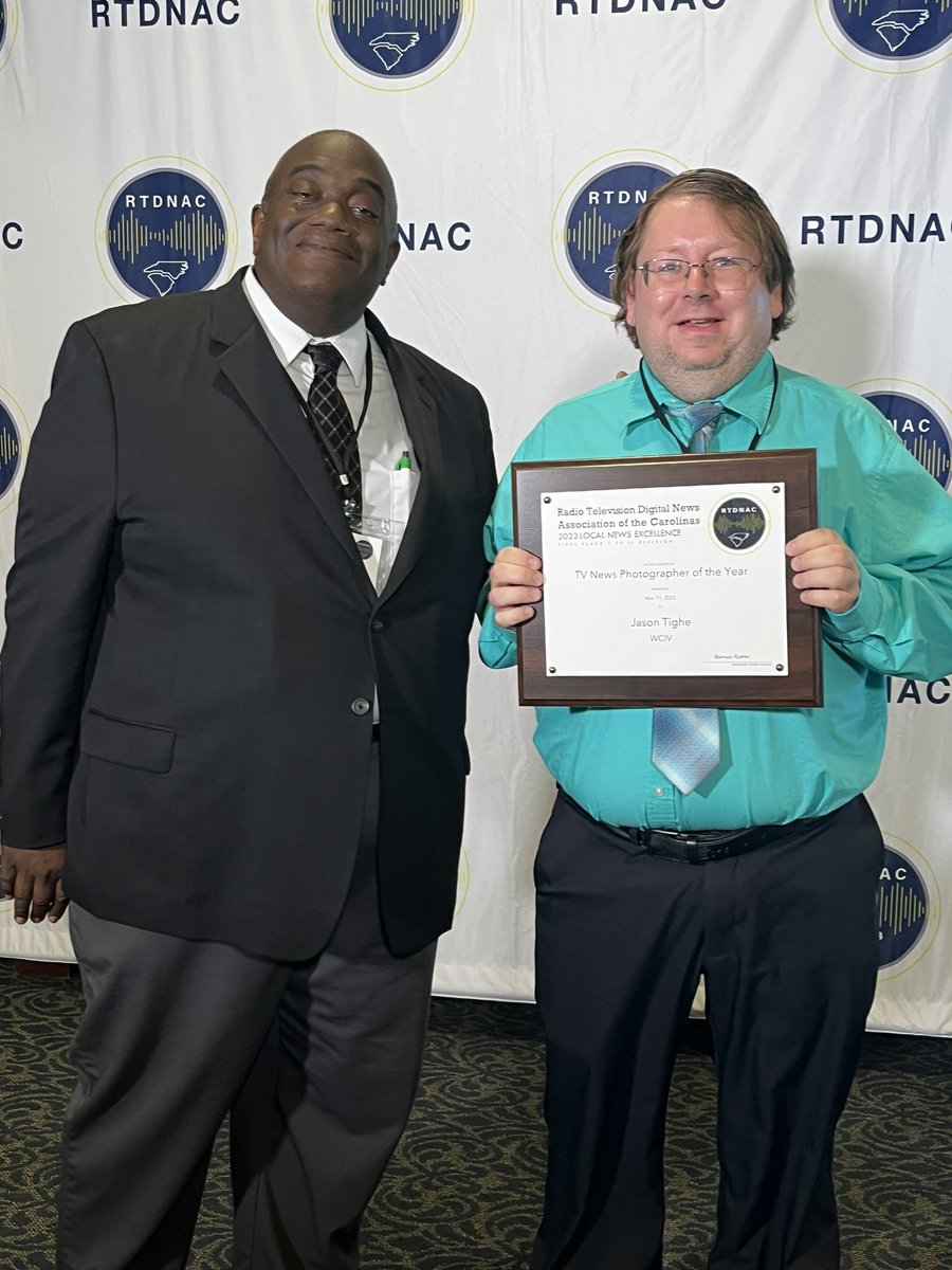 TV News Photographer of the Year!!! <a href="/ABCNews4/">ABC News 4</a> ‘s <a href="/jtighe08/">Jason Tighe</a> !!!! #RTDNAC