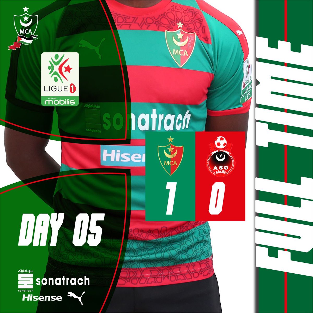 MCA_Insider's tweet photo. FULL-TIME : ASO Chlef 0-1 MC Alger. First win in Chlef since 10 years, important three points 💪 🟢🔴
#TeamMCA 🇲🇷🇵🇸 | #ASOMCA https://t.co/KlekV5doIP